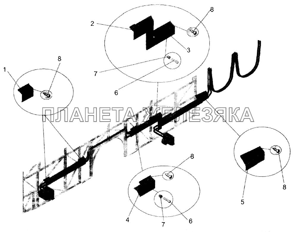 Установка кожухов (2-я секция) МАЗ-105